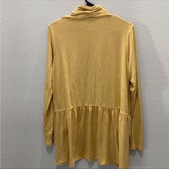 LOGO Golden yellow draping comfy cardigan size L - Picture 2 of 3